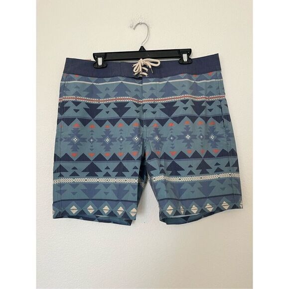 Faherty Good Feather 7-inch Boardshort - Six Rivers Turquoise NEW NWT - Picture 1 of 5